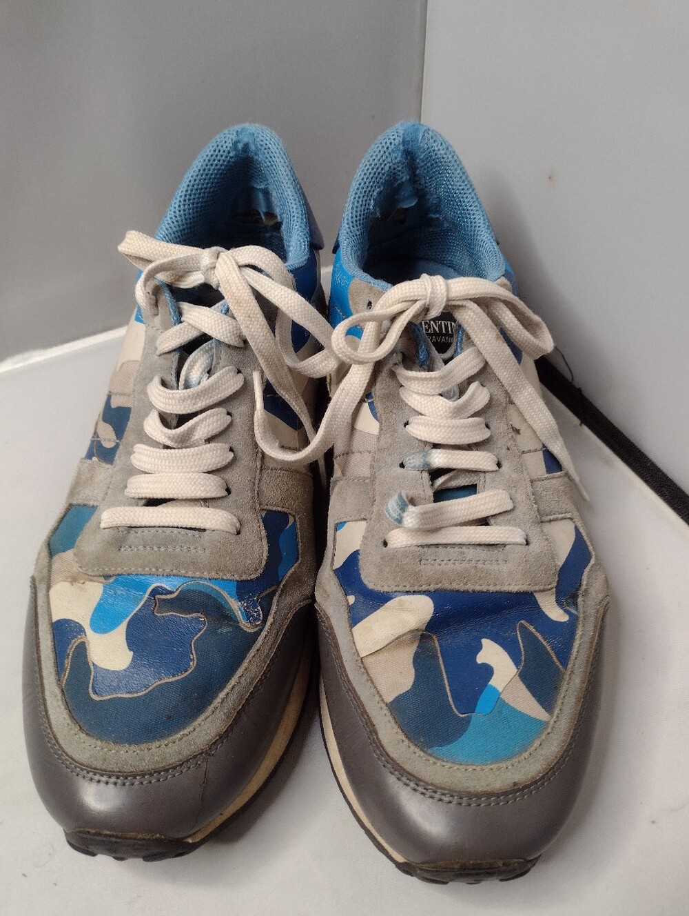 Valentino Garavani Rockrunner Sneakers Camouflage Size 44 Blue OO